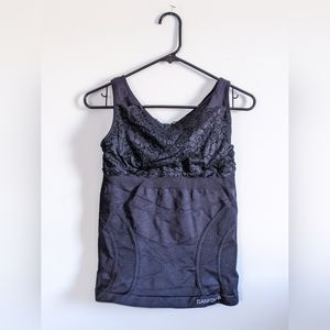 Sankom Support & Posture Black Tank Bra Lace Top S-M